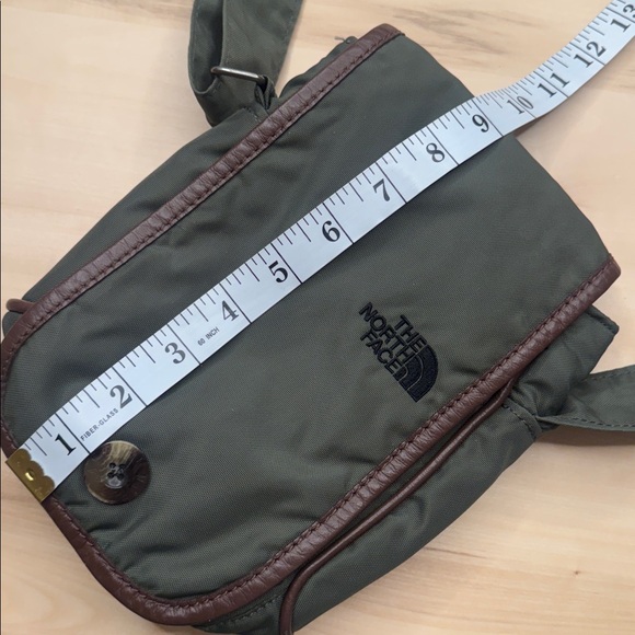 The North Face Olive Magnetic Closure Leather Trim Crossbody Bag - Picture 7 of 8